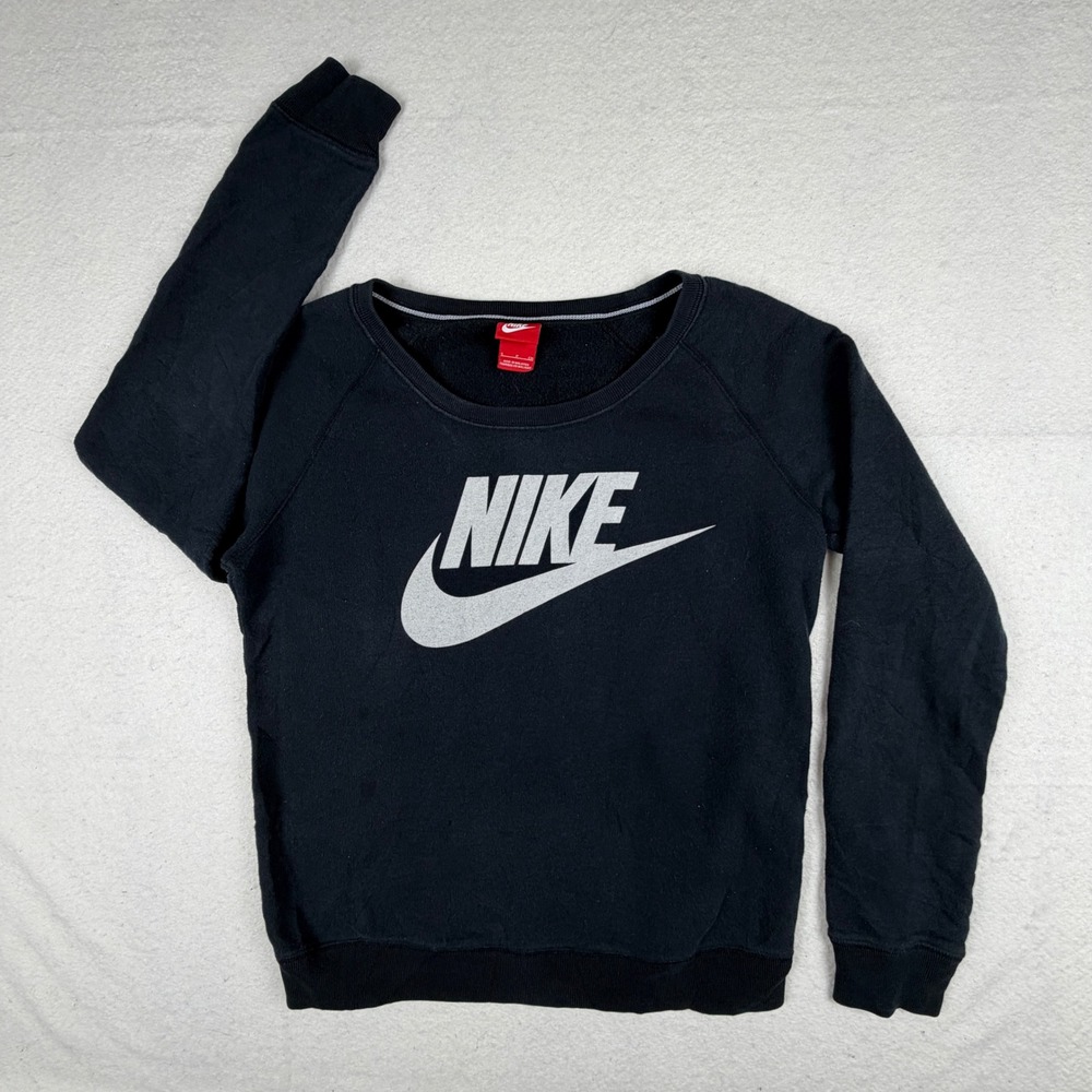 Nike Sportswear Rally Sweatshirt Black Silver Futura Logo 614807-010 Womens S